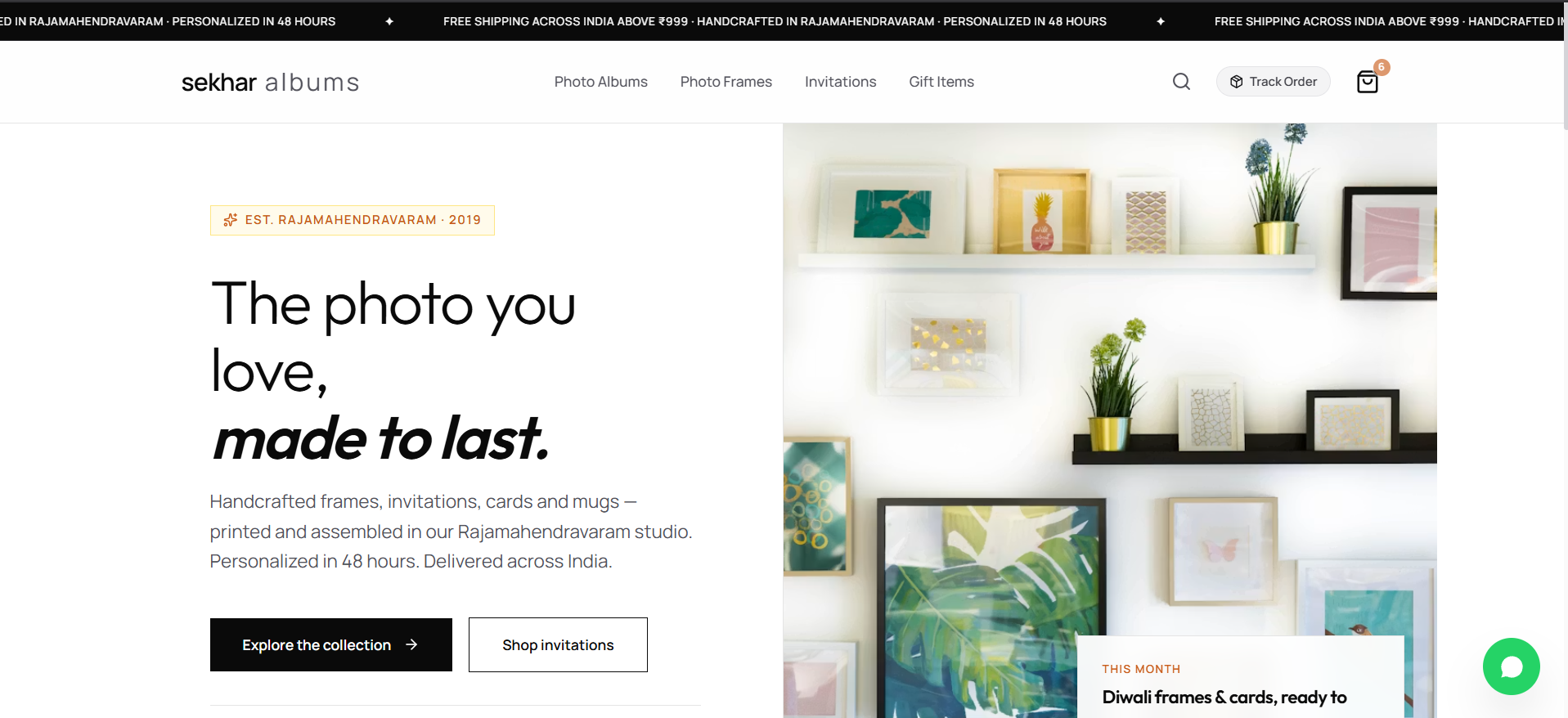 Sekhar Albums — E-Commerce & Custom Album Platform